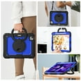 thumbnail image 6 of For iPad Air 5th/4th Generation 10.9 Inch 2022/2020 Case, 360 Rotating Shockproof Cover with Stand, Handle, Shoulder Strap, Dark Blue Panel, 6 of 7