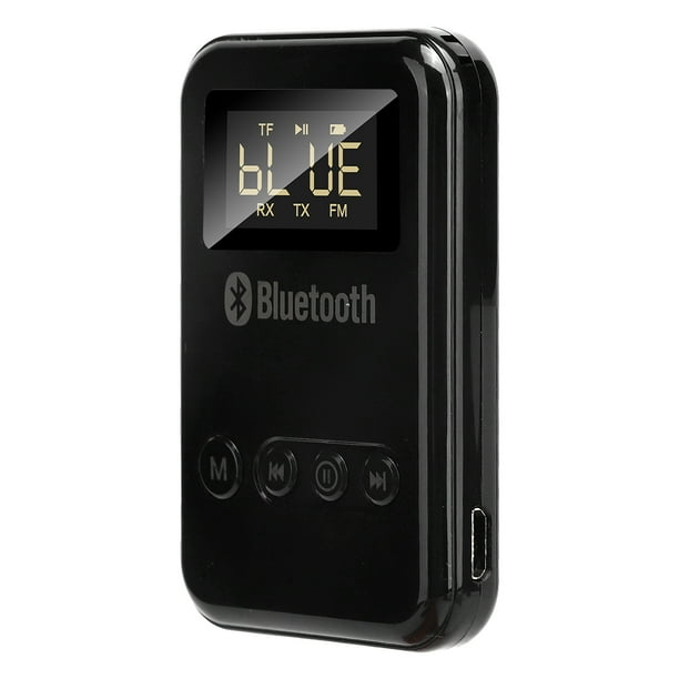 Transmisor y receptor Bluetooth 5.0 2 en 1 Adaptador de audio inalámbrico Pantalla digital FM para automóvil