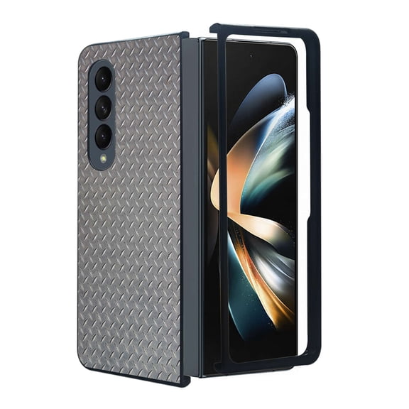 ANJ Protective Snap-On Design Printed Case Compatible with Samsung Galaxy Z Fold 4 - Gray Steel Plate