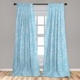 thumbnail image 5 of Ambesonne Blue and White Curtains, Sea Wave Swirls, Pair of 28"x84", Blue and White, 5 of 5