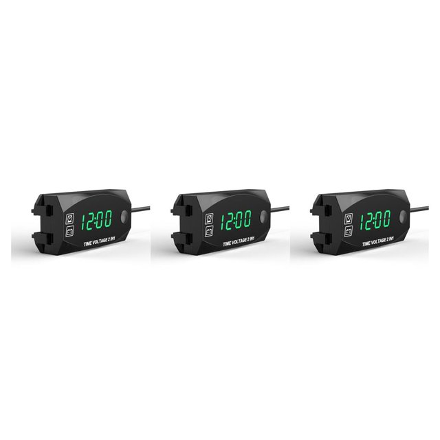 Speravity Voltímetro de motocicleta LED IP67 Medidor de voltaje de CC Fijación portátil Probador electrónico Reloj Voltímetro Luz verde al aire libre Type1 NO1 Speravity CBP334252