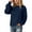 Navy, variant on UJNDER Casual Knit Pullover Sweater for Women Soft Yarn Round Neck Long Sleeve Comfortable Loose Fit Winter Fall Fashion Black M