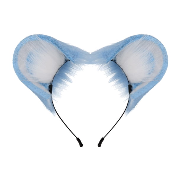 Diadema con orejas de hámster, diadema con orejas de animales para fiestas temáticas de animales, accesorios para fotos Azul