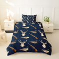 thumbnail image 2 of Castle Fairy Teens Classic Hunting Patchwork Twin Duvet Cover,Mallard Deer Twin Bedding,Navy Brown Cream,Navy Blue Reversible,2pcs,No Comforter,1 Duvet Cover and 1 Pillowcase, 2 of 5