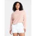 thumbnail image 2 of Time and Tru Women's Pointelle Mock Neck Sweater with Long Sleeves, Lightweight, Sizes, XS-XXXL, 2 of 6