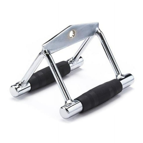 Professional V Bar Double Grip Handle for Cable Attachments, Silver