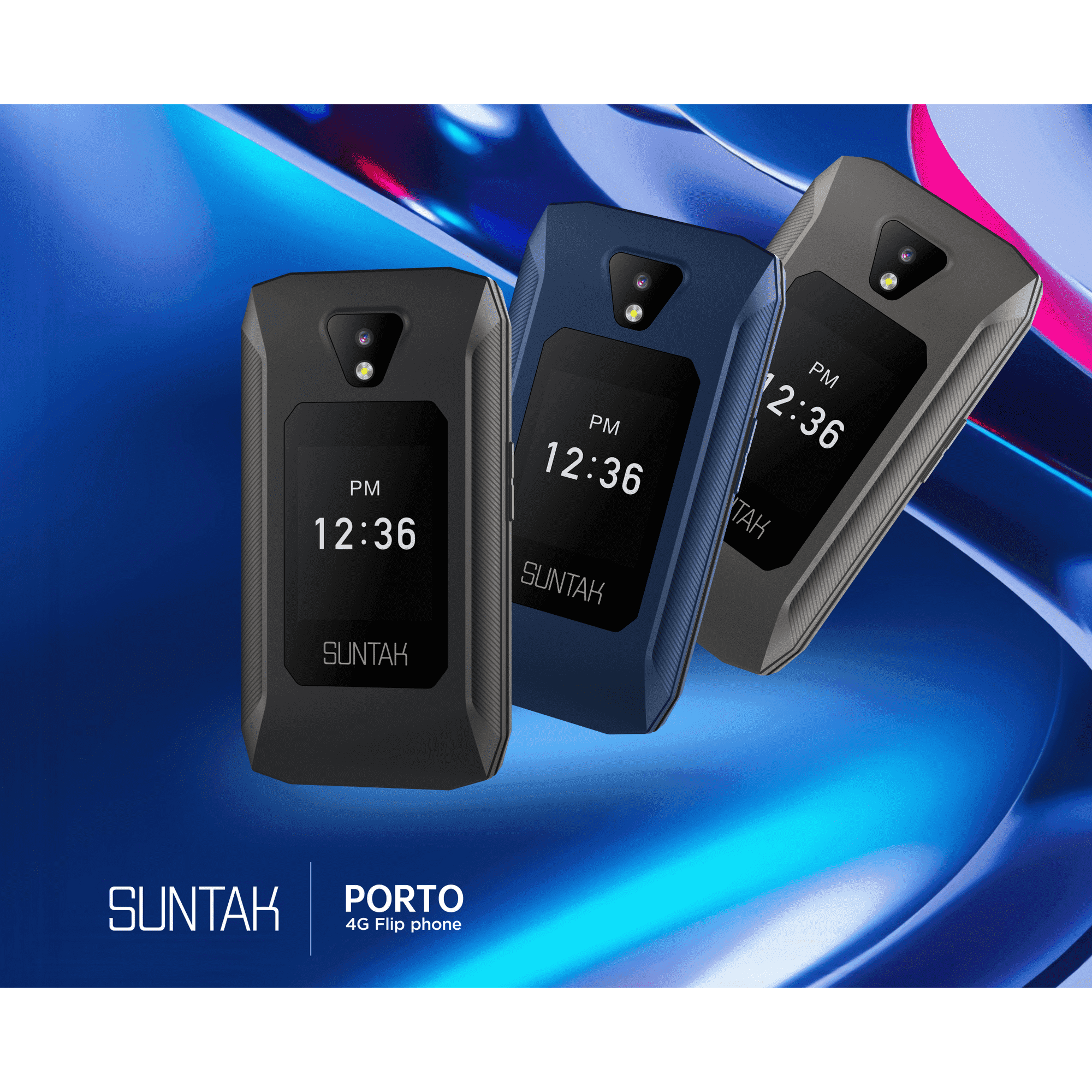 Suntak Porto Flip Phone - 3-Month Service Plan Included