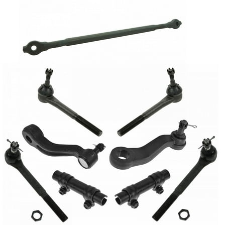 TRQ Front Tie Rods Adjusting Sleeves Pitman & Idler Arms Kit for GM Truck Fits select: 1993-2000 CHEVROLET GMT-400, 1995-1999 CHEVROLET TAHOE