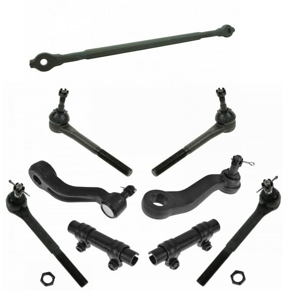 TRQ Front Tie Rods Adjusting Sleeves Pitman & Idler Arms Kit for GM Truck Fits select: 1993-2000 CHEVROLET GMT-400, 1995-1999 CHEVROLET TAHOE