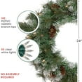 thumbnail image 6 of Northlight Real Touch™️ Pre-Lit Snow Valley Pine Artificial Christmas Wreath - 24" - Clear Lights, 6 of 6