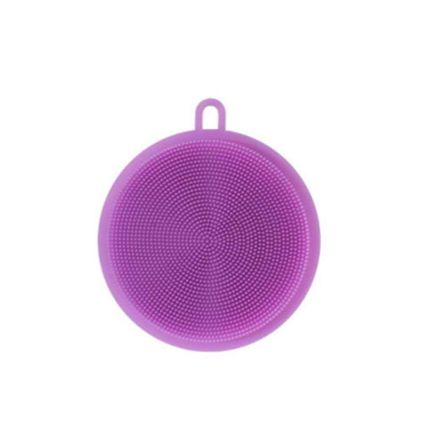 Bewildely Accesorios de cocina, cepillo de silicona para lavar platos, cuenco, olla, sartén, cepillos de limpieza, herramienta de cocina, Suministros de limpieza para el hogar púrpura
