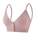 thumbnail image 3 of Front Closure Bra for Women, Full Coverage Wire Free Underwear with Removable Pads & Adjustable Straps, Back Smoothing Bra | VerBelle,Pink Free Size, 3 of 9