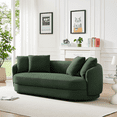 thumbnail image 2 of Miekor Furniture Dylan Modern French Boucle Sofa Comfortable Couch Brown Dark Green Solid Wood 32x85x28 inches 83435, 2 of 7