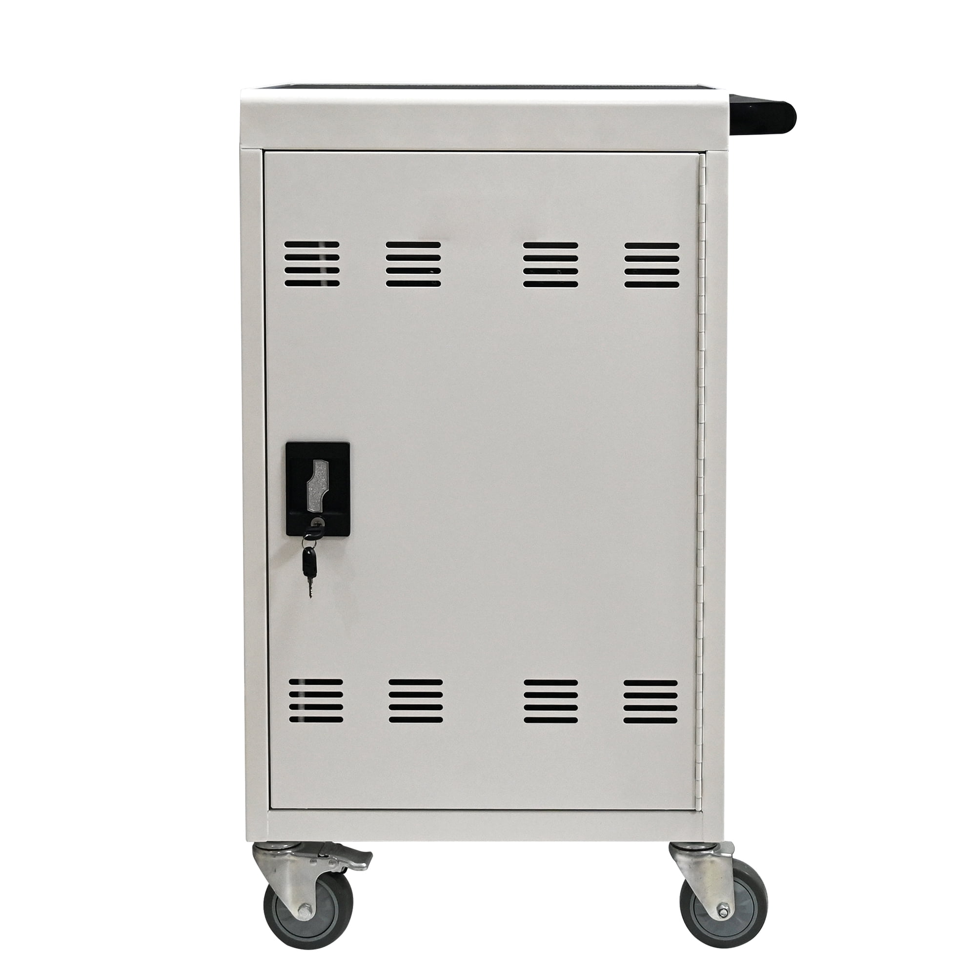 30+2 Bay Mobile School Charging Cart Station for Chromebook, Tablet and Laptop Computer with Power Strip Included