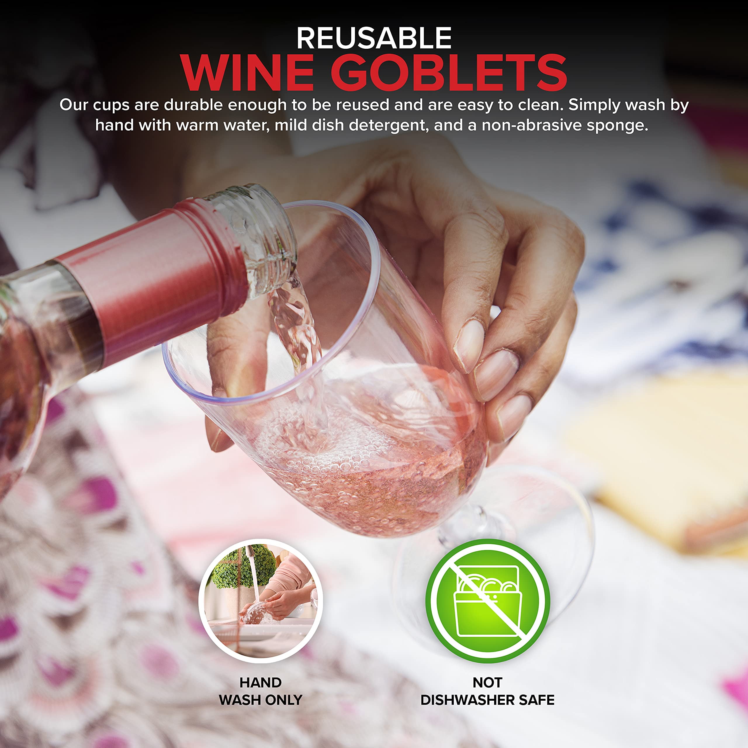 Stock Your Home 5 oz Clear Plastic Wine Glass (80 Pack) - BPA Free & Recyclable - Shatterproof Wine Goblet - Disposable & Reusable Cups for Champagne, Dessert, Food Samples, Catering, Weddings
