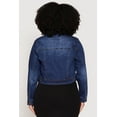 thumbnail image 5 of Womens Plus Size WAX Distressed Cropped Denim Jacket, 5 of 5