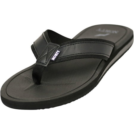 

NORTY Mens Arch Support Flip Flops Adult Male Beach Thong Sandals Black