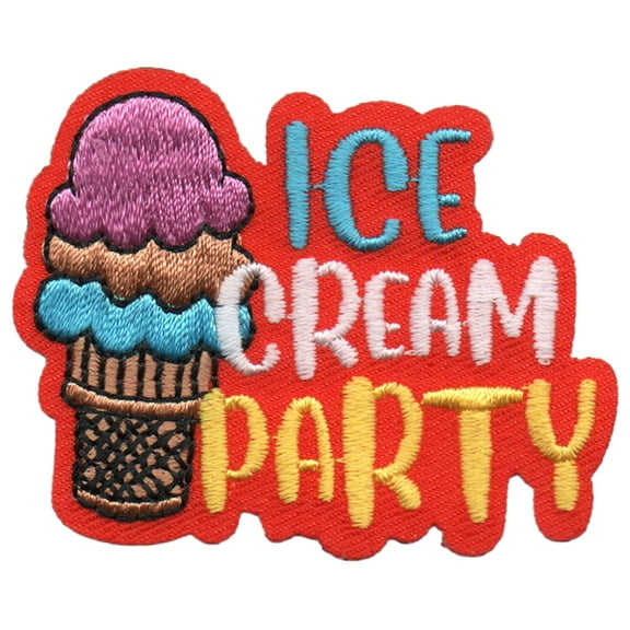 12 pieces 2" Custom Activity Scouts Applique Fun Patches - Ice Cream Party Patch