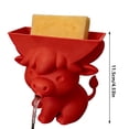 thumbnail image 3 of Sponge Holder with Drainage，Cow Cute Decor, Kitchen Sink Organizer for Home, Apartment, Dorm, Farmhouse, RV, Bathroom, Shower, Counter Red, 3 of 8