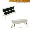 thumbnail image 2 of Velvet Storage Bench with Gold Legs and Nailhead Trim, 40" Wide Upholstered Modern Bedroom Bench for End of Bed, Tufted Ottoman for Entryway Living Room Dining Room, 2 of 8