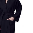 thumbnail image 4 of Lotus Linen Knee Length Waffle Robe Lightweight Women's Robe (Black,XX-Large), 4 of 5