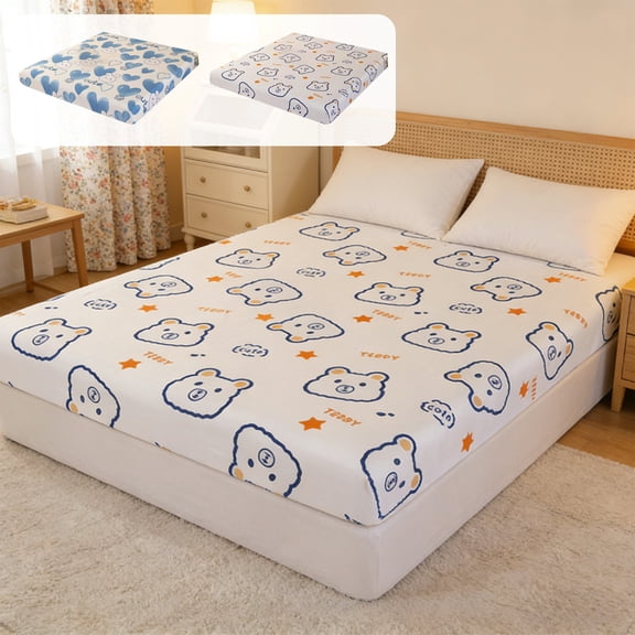 Fitted Sheet Queen Size 79x71in Deep Pocket Mattress Cover Non Slip Soft Microfiber Bed Sheet Wrinkle Free Easy Care for Home Bedroom 1 Piece by PALIFEUR