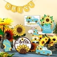 thumbnail image 4 of MKHSQHDG Today's Deals Summer Hierarchical Tray Decorative Set Summer Wooden Logo Rural Farmhouse Decorative Wooden Kitchen Hierarchical Tray Logo Decorative Tray Logo Summer Home Kitchen Desktop, 4 of 9