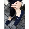 thumbnail image 3 of Men Metal Decor Casual Loafers, Leisure Outdoor Faux Suede Loafers, 3 of 4