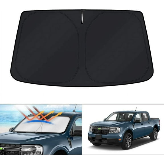 Canvcle Windshield Sun Shade for Ford Maverick Accessories 2022-2024 2025 Window Sunshade Visor Protector Foldable Blocks UV Rays Keep Your Car Cooler