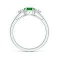 thumbnail image 2 of Angara Natural 0.4 Ct. Emerald with Diamond Solitaire Ring in 14K White Gold for Women (Ring Size: 3.5), 2 of 8