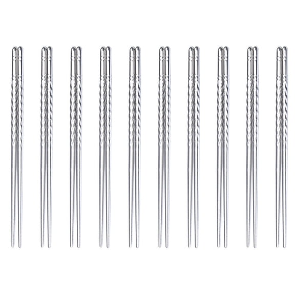 CRILSTYLEO Set of 10 Portable Reusable Stainless Steel Spiral Chopsticks, Lightweight, Non- , Assorted Colors for Easy Dining