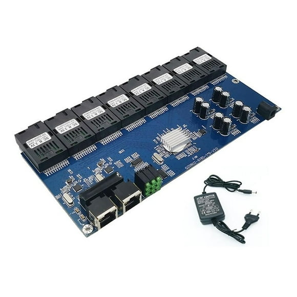 Gigabit Fiber Optical Switch 8 Sc 2 1000m Rj45 Gigabit Ethernet Switch Media Converter 5v3a A Eu Plug