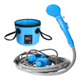 thumbnail image 1 of Bomba de ducha portátil con cubo, versátil para jardinería, limpieza de mascotas, senderismo Azul, 1 of 8