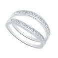 thumbnail image 2 of AFFY Round Shape White Natural Diamond Guard Ring In 10K White Gold (0.33 cttw) Ring Size-4, 2 of 2