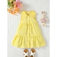 thumbnail image 2 of 6Y Little Girls Dress Little Girls Summer Sleeveless Dress 6Y Girls Plaid Dress Yellow, 2 of 6