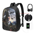 thumbnail image 2 of Film Ghostbusters Stay Puft Laptop Backpack Daypack School Student Bookbag Satchel Rucksack Shoulders Travel Bag With USB Headphone Charging Port, 2 of 8