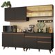 thumbnail image 1 of Madesa Gabinete de Cocina Integral 240 cm Reims Negro/Rústico 01, 1 of 10