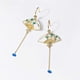 thumbnail image 2 of Pendientes de abanico asimétricos, pendientes de gota sectorial, pendientes colgantes de abanico pequeño, bonitos aretes étnicos retro, joya azul -, 2 of 5
