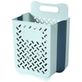 thumbnail image 5 of Cesto de ropa sucia plegable para el baño, cesta de almacenamiento de ropa sucia para colgar en la pared del hogar, cesta de ropa sucia sin perforaciones, cubo para colocar ropa, L, blanco y gris, 5 of 5