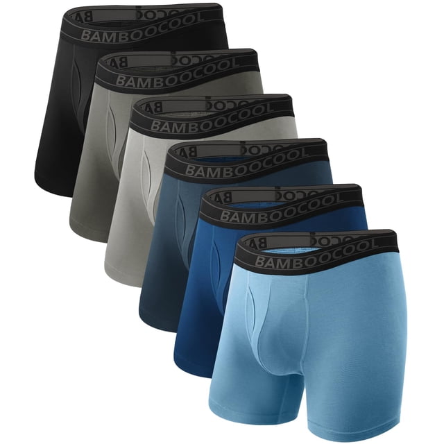 Calzoncillos bóxer transpirables BAMBOO COOL para hombre, paquete de 6 L