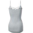 thumbnail image 3 of Women's Lattice Triple Criss-Cross Seamless Cami Long Ttank tops., 3 of 4