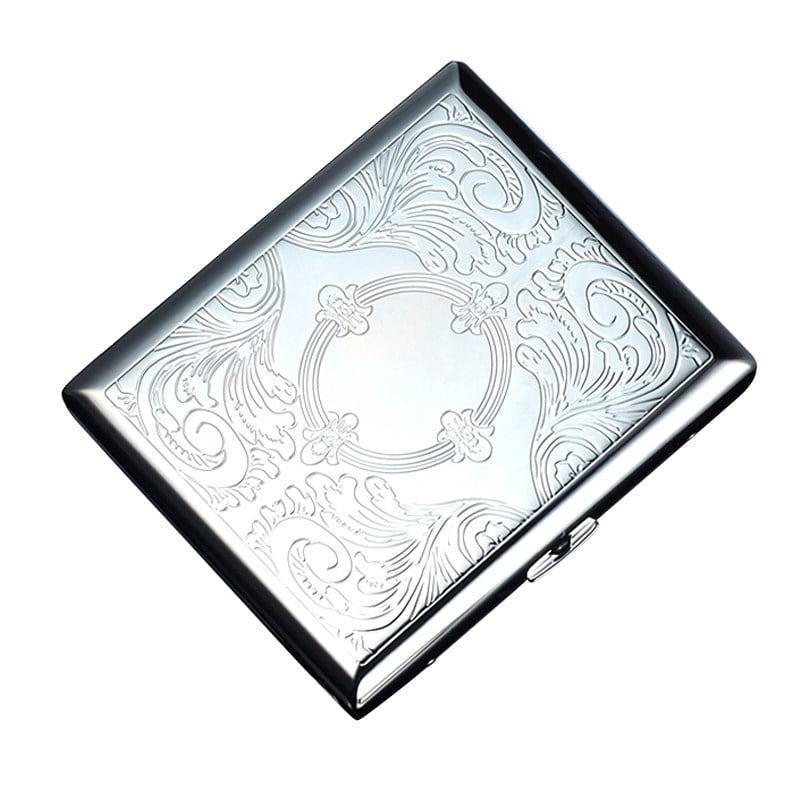 20-pack stainless steel cigarette box, portable ultra-thin flip-top cigarette holder, free engraving, customized creative birthday gift for men