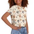 thumbnail image 4 of Uourmeti Dog Sports T-Shirt for Girls 5-6 Cute Animal Print Short Crew Neck Pullover Tops Lightweight Loose Crop Top, 4 of 6