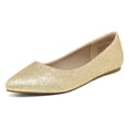 thumbnail image 1 of Zapatos DREAM PAIRS Flats de Punta para Mujer Dorados Talla 9.5, 1 of 6