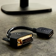 onn. DVI to HDMI Adapter, Male to Female Video Converter for 1080p & 2K Monitor, TV, Projector, PC