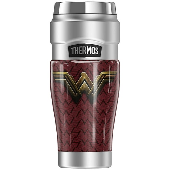 Justice League Movie Wonder Woman Logo, THERMOS STAINLESS KING Stainless Steel Travel Tumbler, Vacuum insulated & Double Wall, 16oz