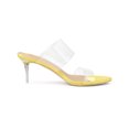 thumbnail image 3 of BLISSFUL STEP Sandales à Talons Aiguilles Transparentes pour Femmes à Bout Ouvert à Enfiler Jaune 10, 3 of 7