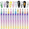 thumbnail image 3 of 12 Colors Nail Art Pens Set, DIY Nail Art Markers for Gel Nails, 3D Nail Polish Pen, Graffiti Dotting Point Liner Pens, For Art Drawing Painting Liner Manicure Tools, 3 of 9