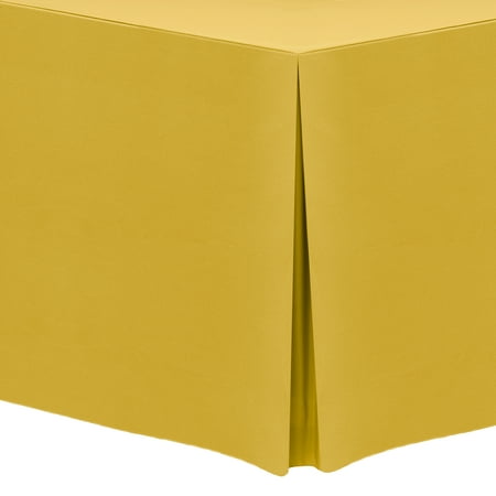 

Ultimate Textile 4 ft. Fitted Polyester Tablecloth - for 30 x 48-Inch Banquet and Folding Rectangular Tables Goldenrod