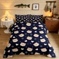thumbnail image 2 of Manfei Jungle Bear Full Size Comforter Sets, Dreamy Animal Print Bedding Comforter Set, Navy Tan, Blue Reversible, 3-Piece, 1 Comforter and 2 Pillowcases, 2 of 7
